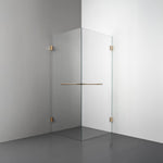 ROOH R4 Duschhörna Dörr+Dörr, Klarglas, Brass, handtag Towelbar 