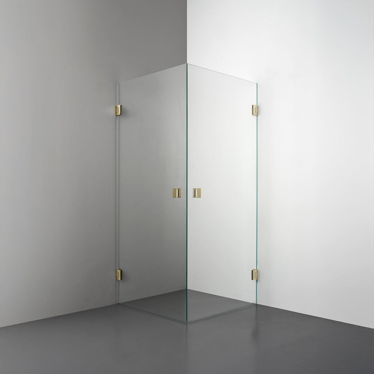 ROOH R4 Duschhörna Dörr+Dörr, Klarglas, Honey gold, handtag Knob 