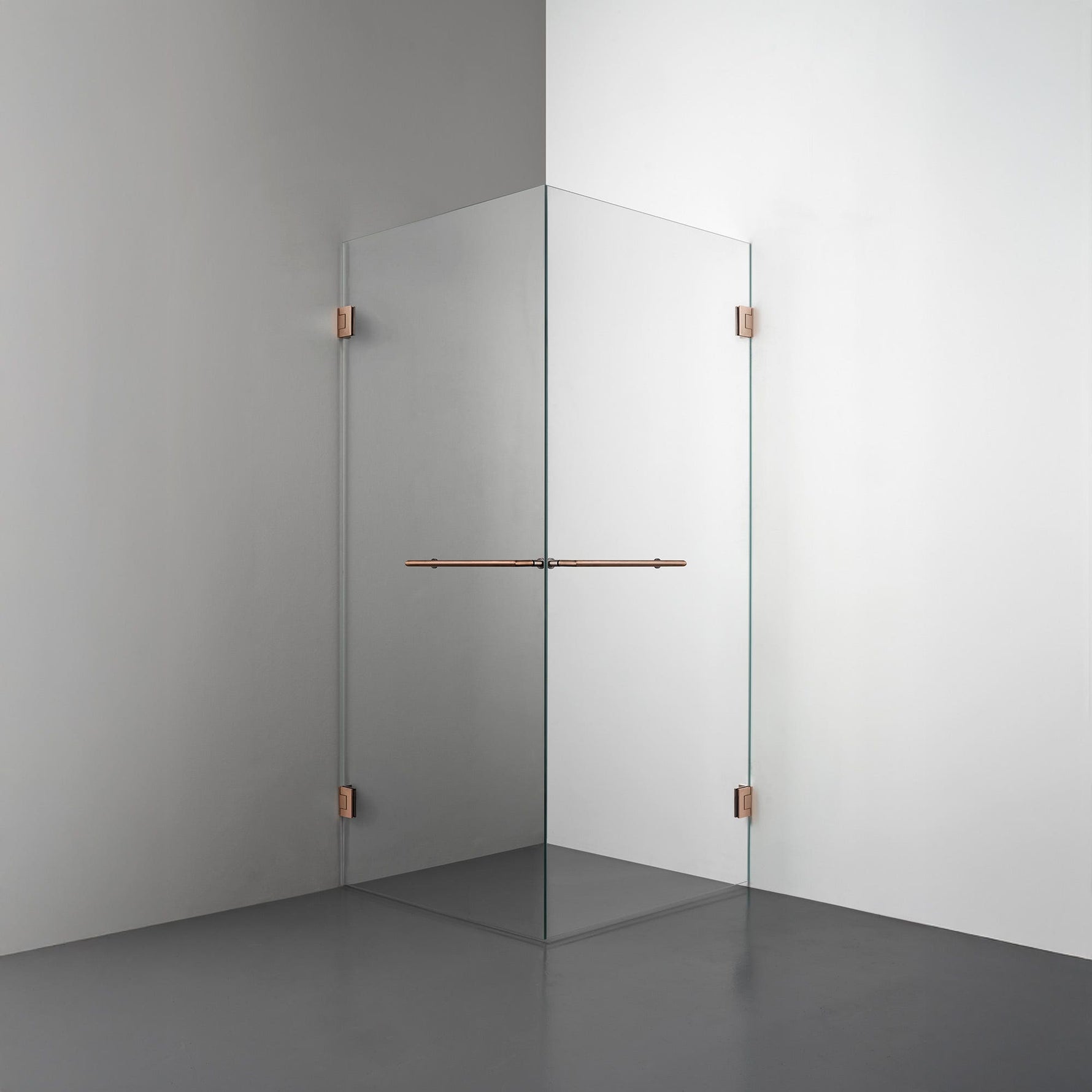 ROOH R4 Duschhörna Dörr+Dörr, Klarglas, Copper, handtag Towelbar 