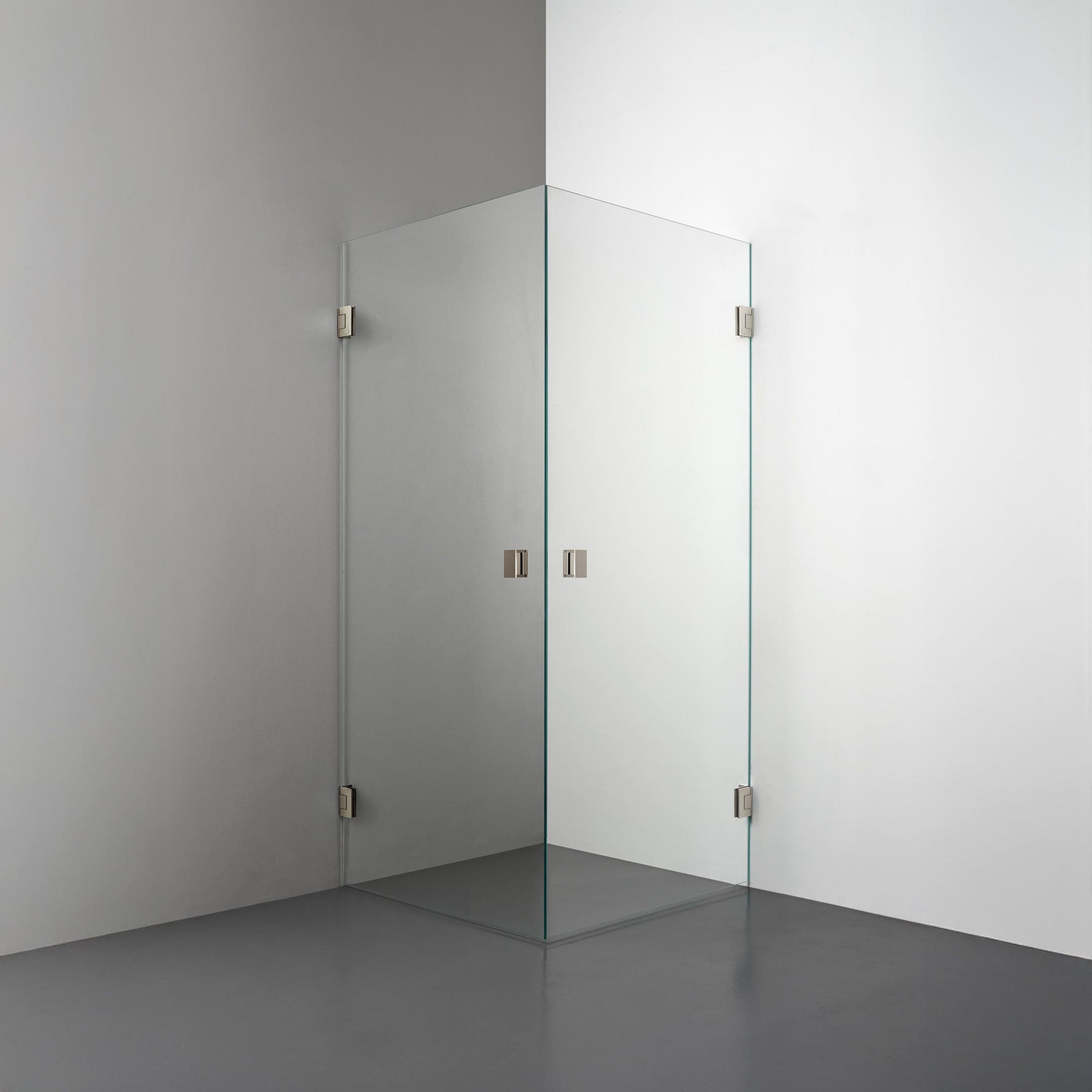 ROOH R4 Duschhörna Dörr+Dörr, Klarglas, Brushed Nickel, handtag Knob 
