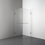 ROOH R4 Duschhörna Dörr+Dörr, Klarglas, Brushed Nickel, handtag Towelbar 