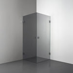 ROOH R4 Duschhörna Dörr+Dörr, Rökfärgat glas, Black chrome, handtag Knob 