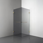 ROOH R4 Duschhörna Dörr+Dörr, Rökfärgat glas, Honey gold, handtag Towelbar 