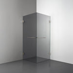 ROOH R4 Duschhörna Dörr+Dörr, Rökfärgat glas, Brushed Nickel, handtag Towelbar 