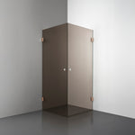ROOH R4 Duschhörna Dörr+Dörr, Brunfärgat glas, Copper, handtag Hole 