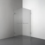 ROOH R4 Duschhörna Dörr+Dörr måttbeställd, Räfflat glas, Chrome, handtag Towelbar 