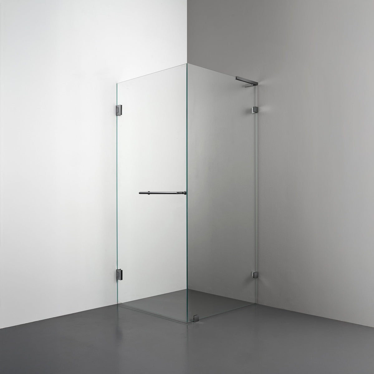 ROOH R4 Duschhörna, Klarglas, Black chrome, handtag Towelbar, Höger 