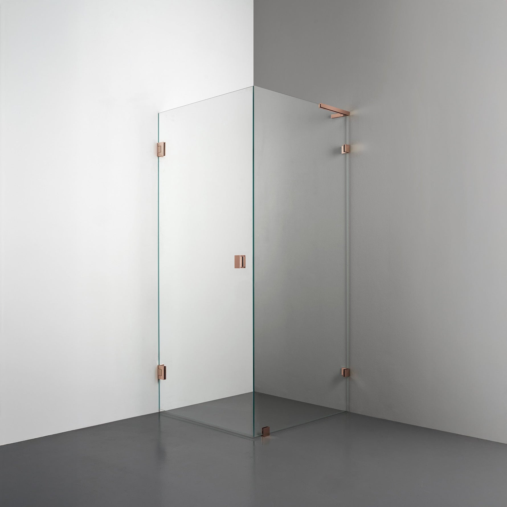 ROOH R4 Duschhörna, Klarglas, Copper, handtag Knob, Höger 