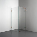 ROOH R4 Duschhörna, Klarglas, Copper, handtag Towelbar, Höger 