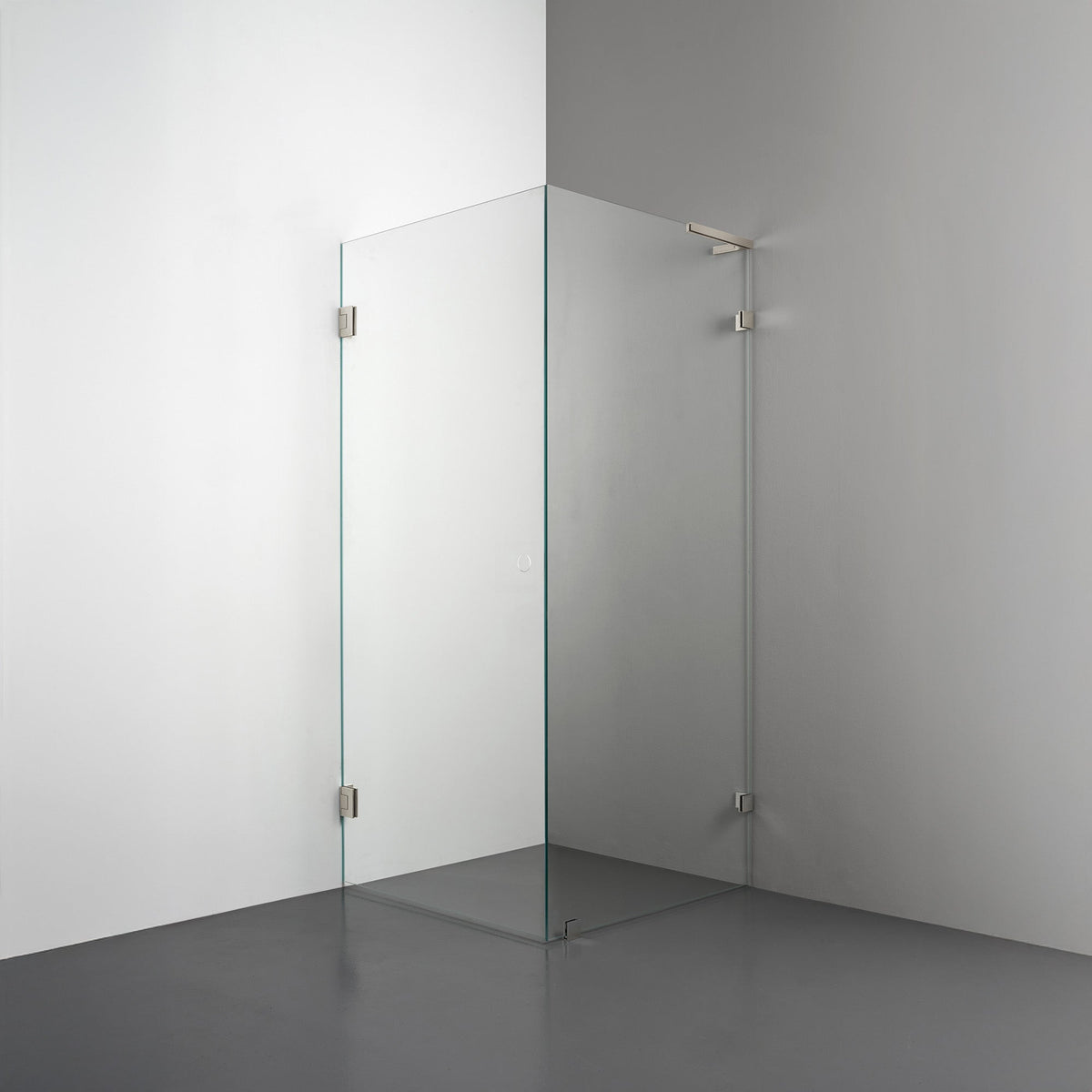 ROOH R4 Duschhörna, Klarglas, Brushed Nickel, handtag Hole, Höger 