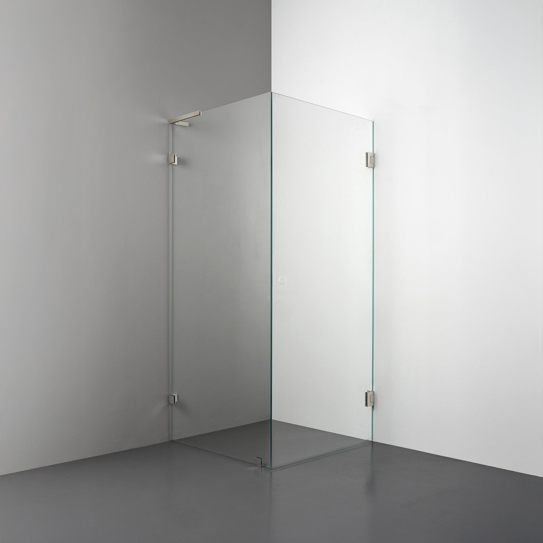 ROOH R4 Duschhörna, Klarglas, Brushed Nickel, handtag Hole, Vänster 