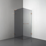 ROOH R4 Duschhörna, Rökfärgat glas, Copper, handtag Towelbar, Vänster 
