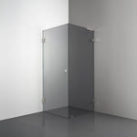 ROOH R4 Duschhörna, Rökfärgat glas, Brushed Nickel, handtag Hole, Höger 