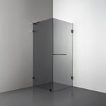 ROOH R4 Duschhörna, Rökfärgat glas, Bronze, handtag Towelbar, Vänster 