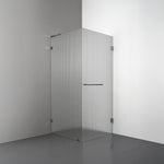 ROOH R4 Duschhörna, Räfflat glas, Black chrome, handtag Towelbar, Vänster 