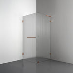 ROOH R4 Duschhörna, Räfflat glas, Copper, handtag Towelbar, Höger 