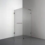 ROOH R4 Duschhörna, Räfflat glas, Bronze, handtag Towelbar, Höger 