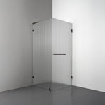 ROOH R4 Duschhörna, Räfflat glas, Bronze, handtag Towelbar, Vänster 
