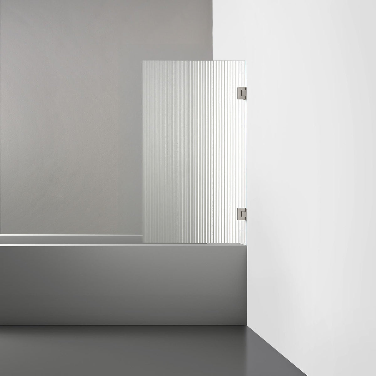 ROOH R4 Badkarsvägg Dörr, Räfflat glas, Brushed Nickel måttbeställd 