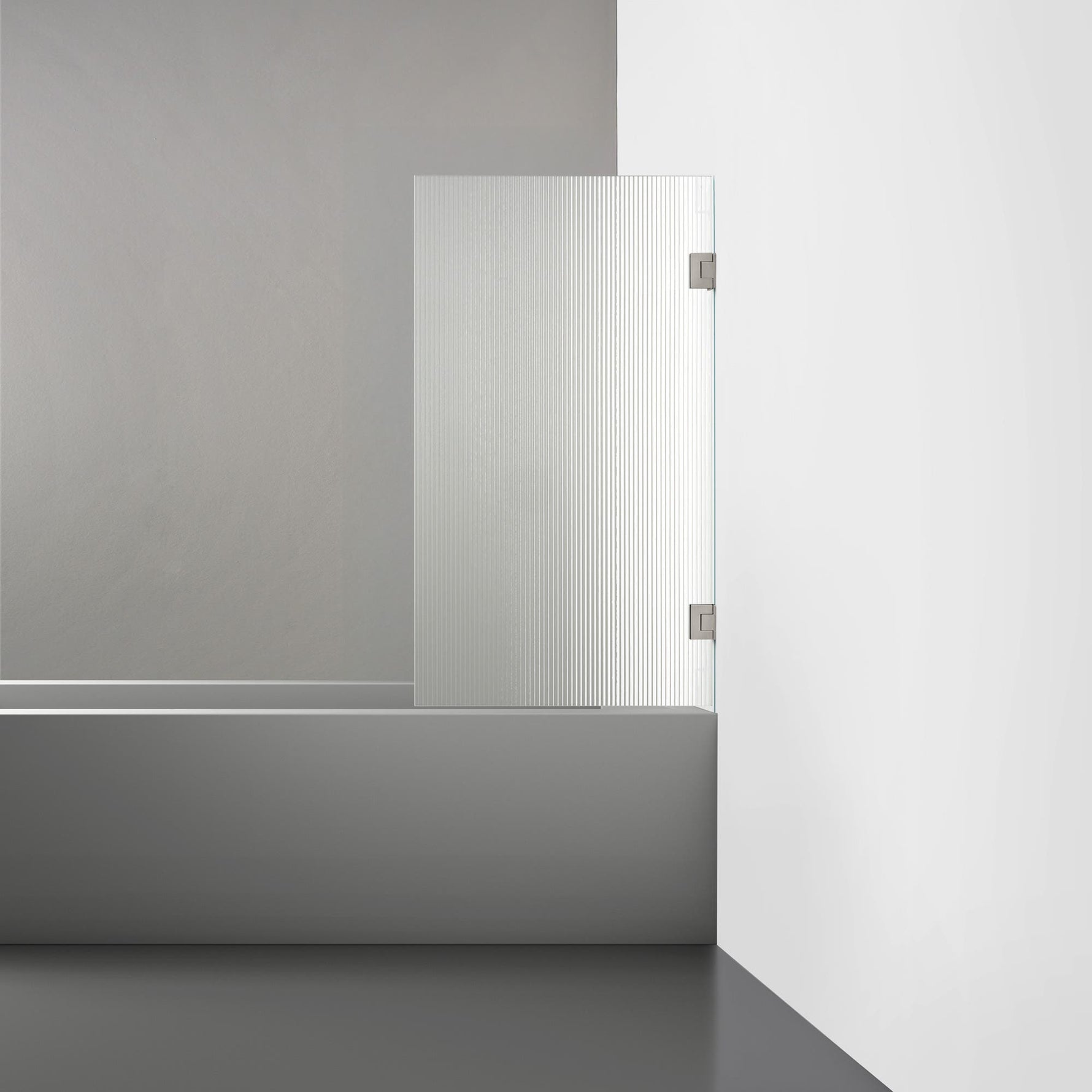 ROOH R4 Badkarsvägg Dörr, Räfflat glas, Brushed Nickel måttbeställd 