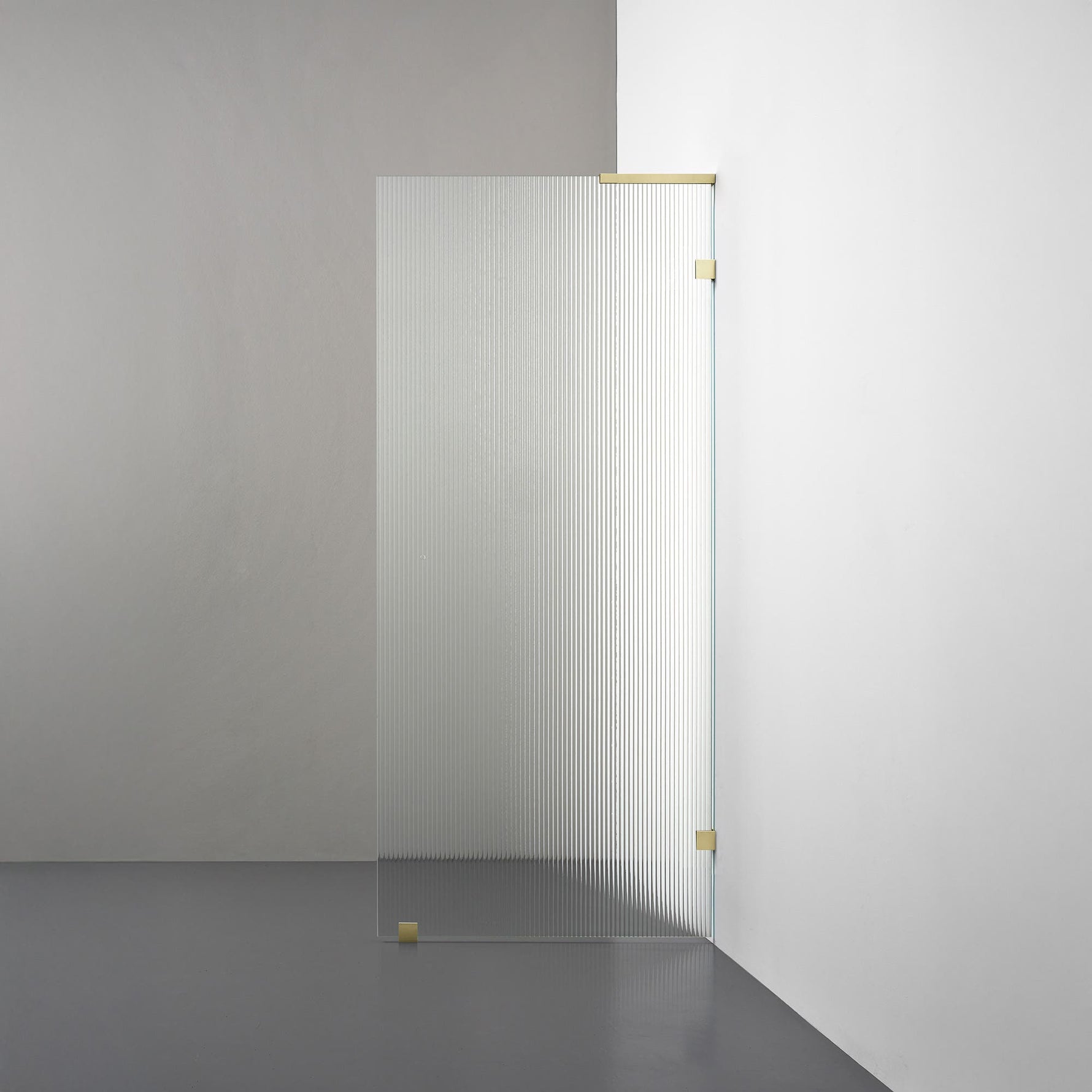 ROOH R4 Badkarsvägg, Räfflat glas, Honey gold, Höger 