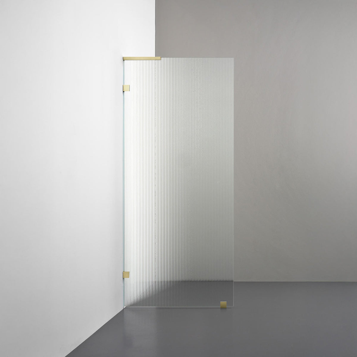 ROOH R4 Badkarsvägg, Räfflat glas, Honey gold, Vänster 