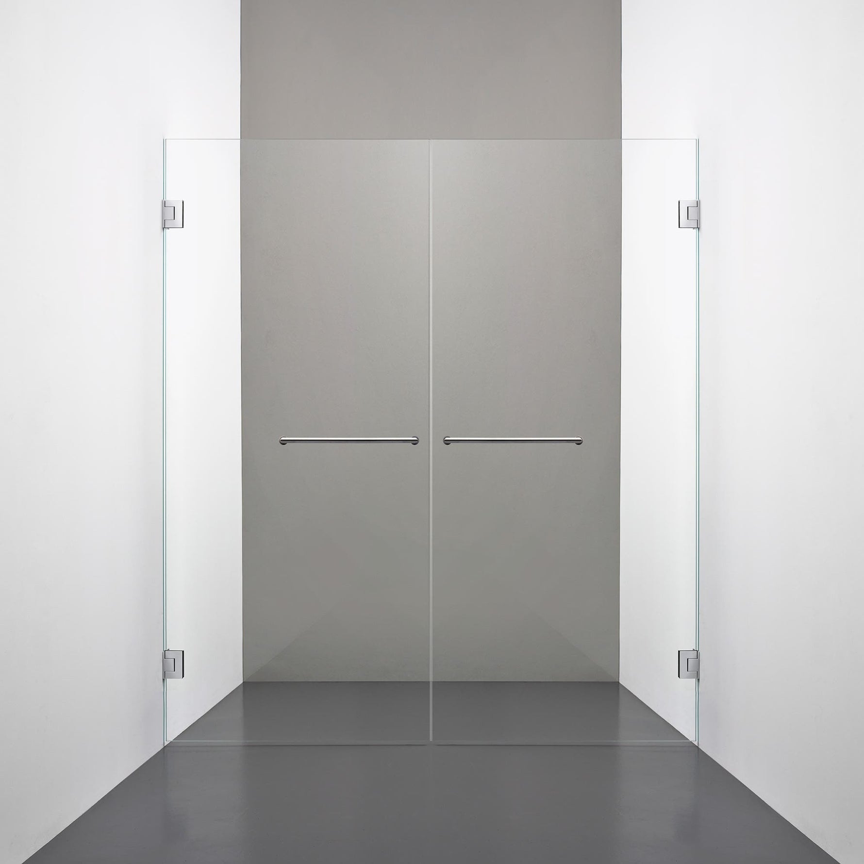 ROOH R4 Duschnisch Dörr+Dörr måttbeställd, Klarglas, Chrome, handtag Towelbar #Klarglas_Chrome