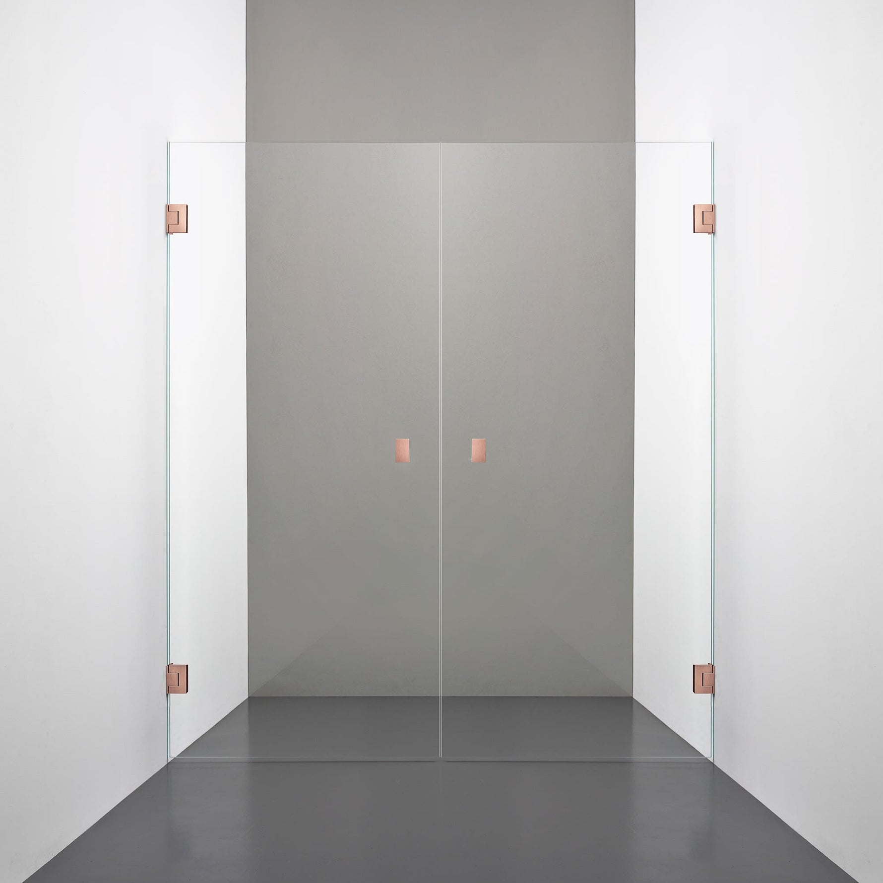 ROOH R4 Duschnisch Dörr+Dörr, Klarglas, Copper, handtag Knob 