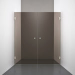 ROOH R4 Duschnisch Dörr+Dörr måttbeställd, Brunfärgat glas, Brushed Nickel, handtag Hole 