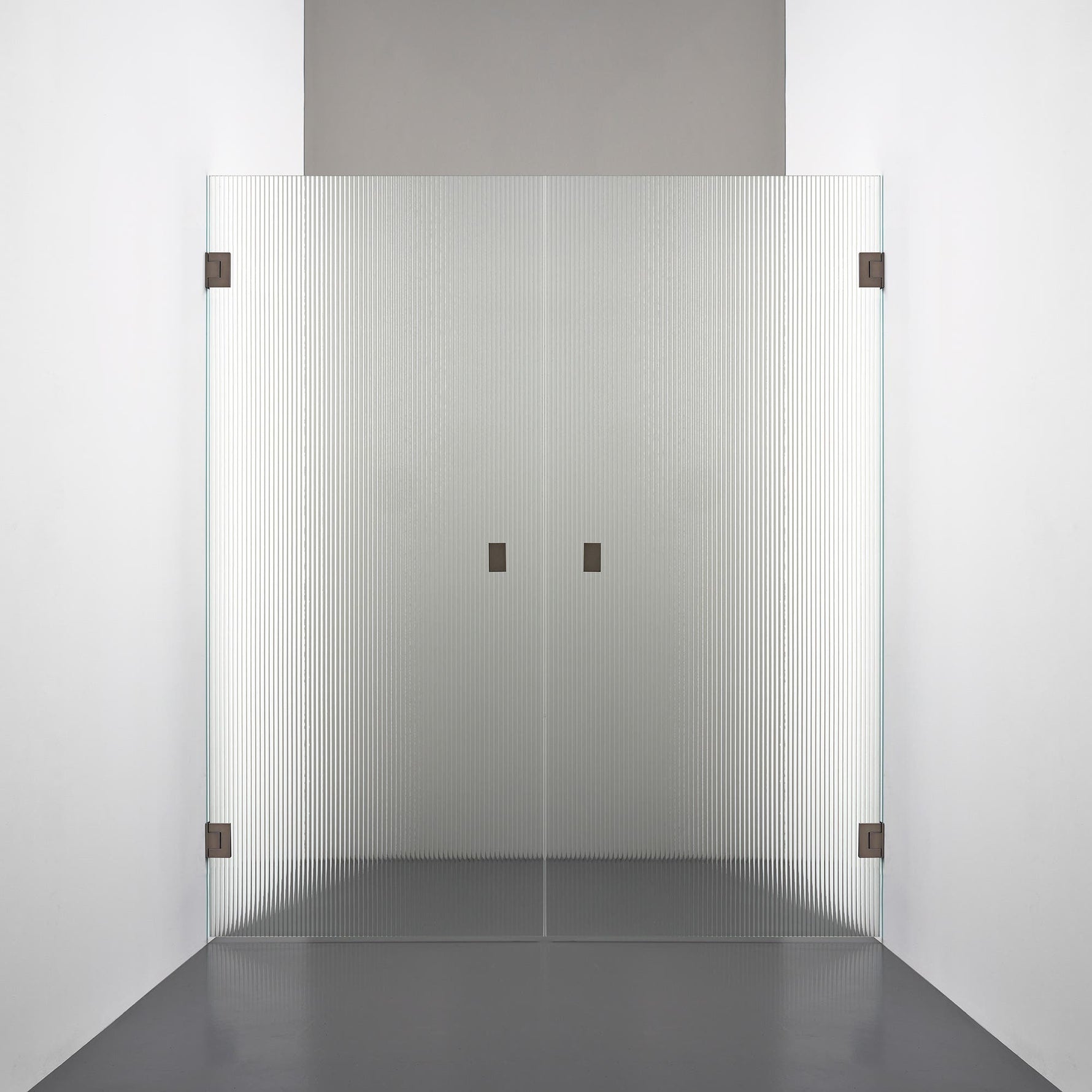 ROOH R4 Duschnisch Dörr+Dörr, Räfflat glas, Bronze, handtag Knob 