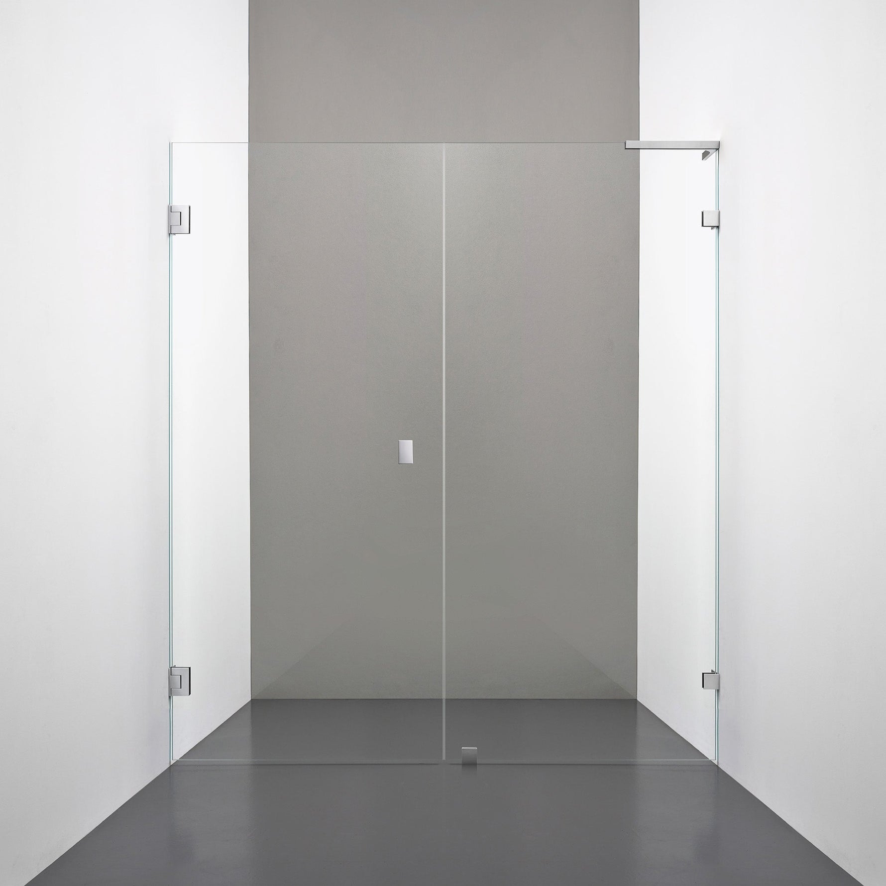 ROOH R4 Duschnisch Dörr+Vägg, Klarglas, Chrome, handtag Knob, Vänster #Klarglas_Chrome
