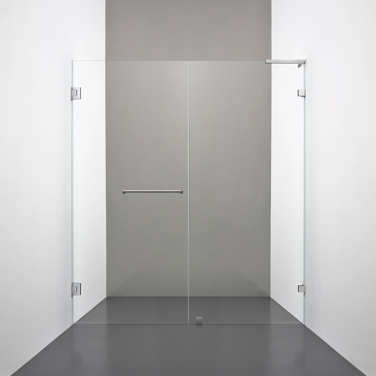 ROOH R4 Duschnisch, Klarglas, Chrome, handtag Towelbar, Höger 
