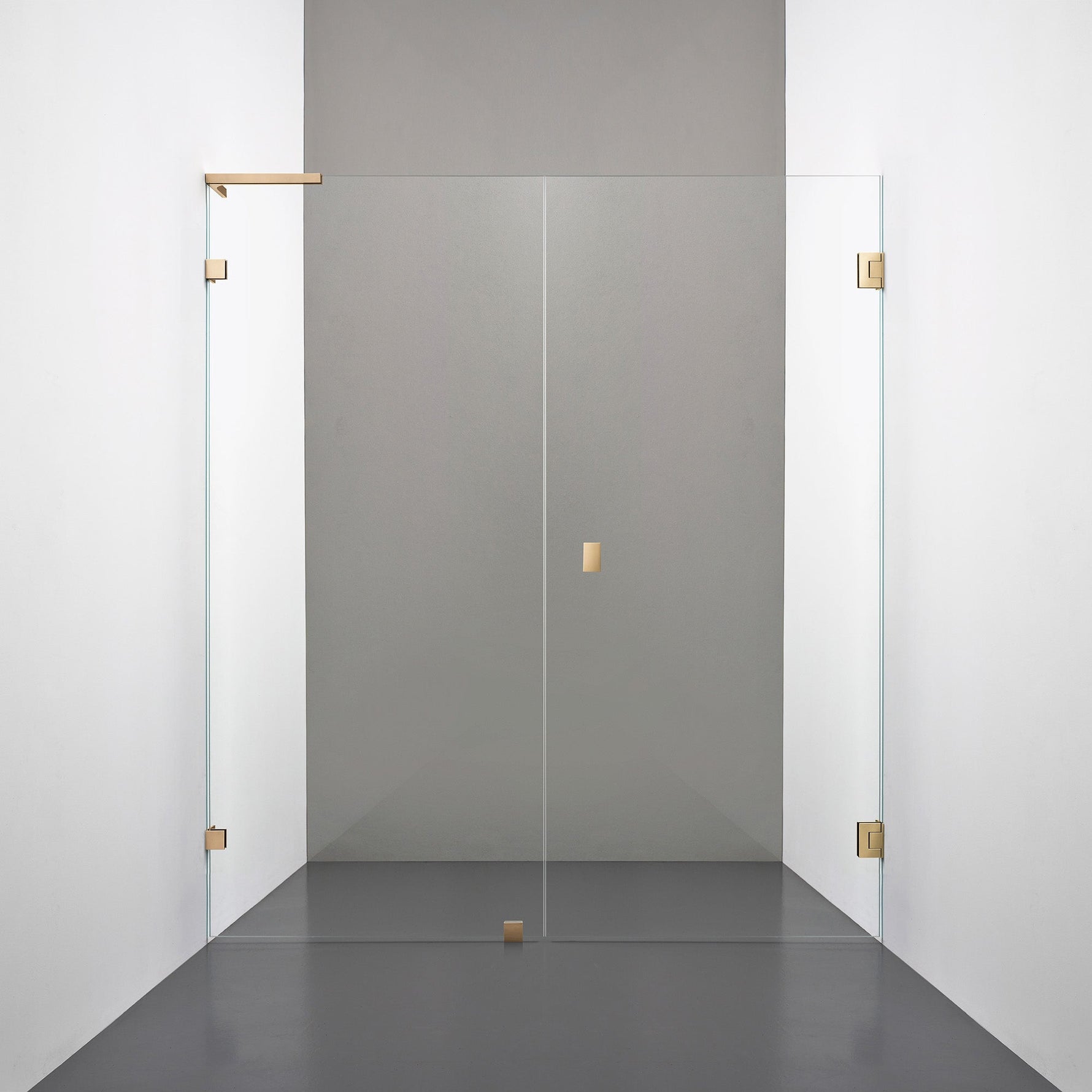 ROOH R4 Duschnisch, Klarglas, Brass, handtag Knob, Vänster 