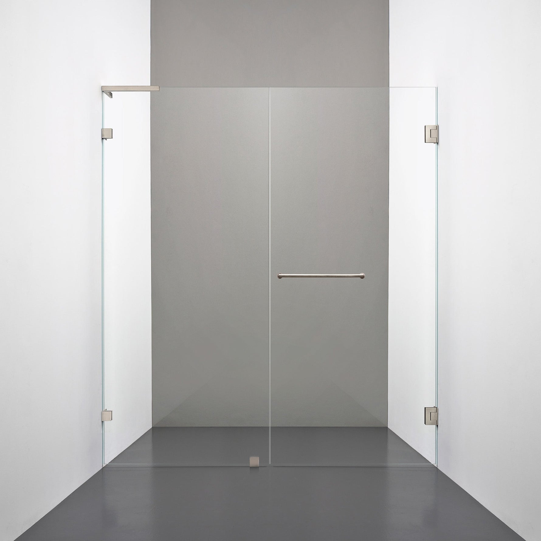 ROOH R4 Duschnisch, Klarglas, Brushed Nickel, handtag Towelbar, Vänster 