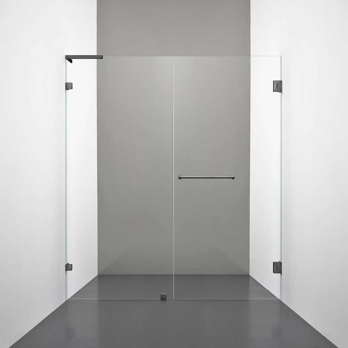 ROOH R4 Duschnisch, Klarglas, Br Bl Chrome, handtag Towelbar, Vänster 