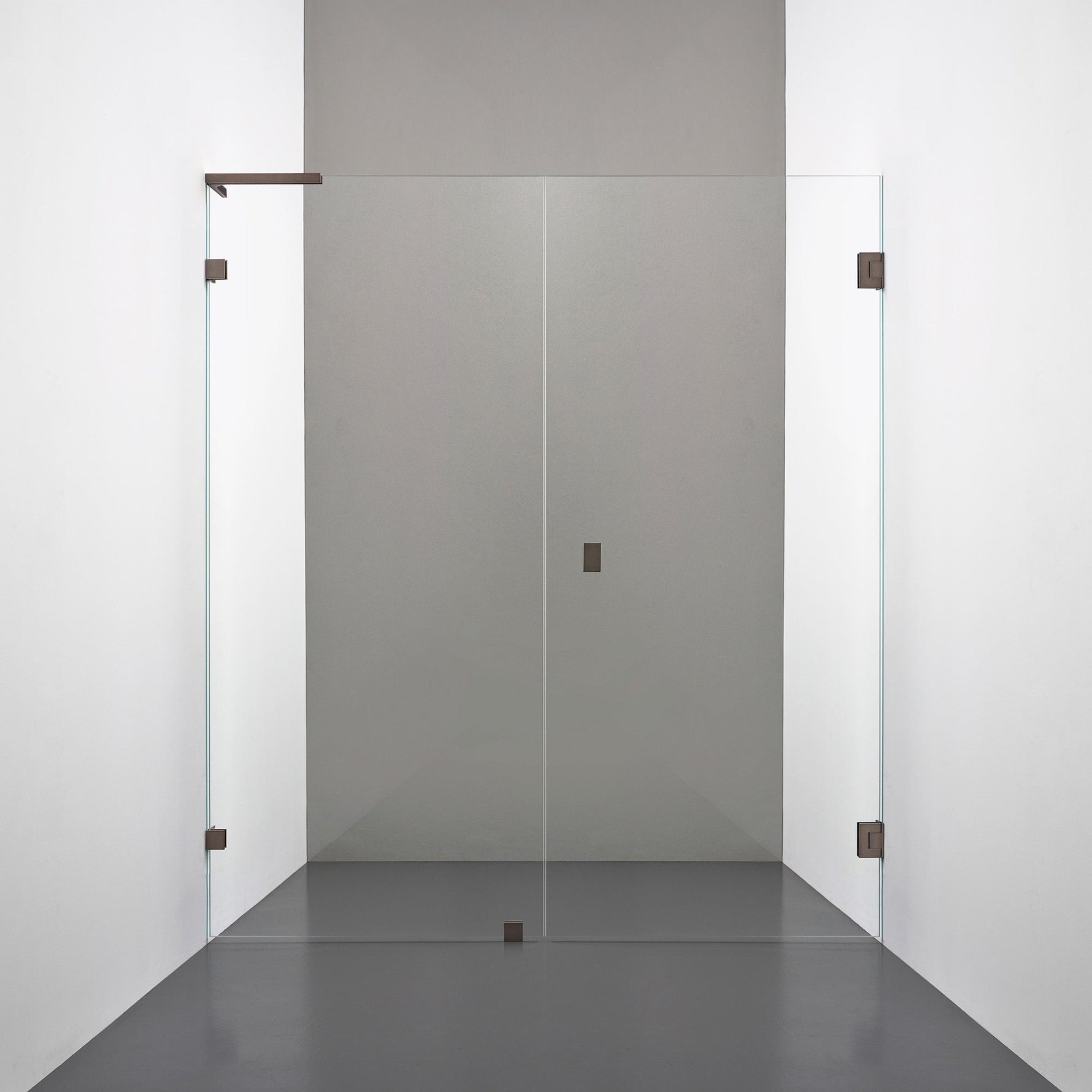 ROOH R4 Duschnisch, Klarglas, Bronze, handtag Knob, Vänster 