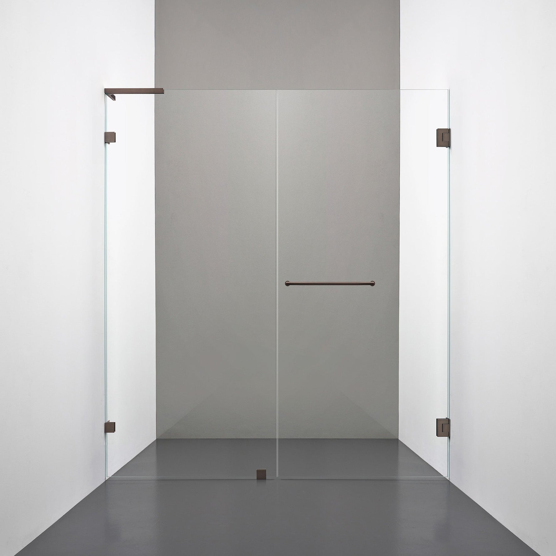ROOH R4 Duschnisch Dörr+Vägg, Klarglas, Bronze, handtag Towelbar, Höger 