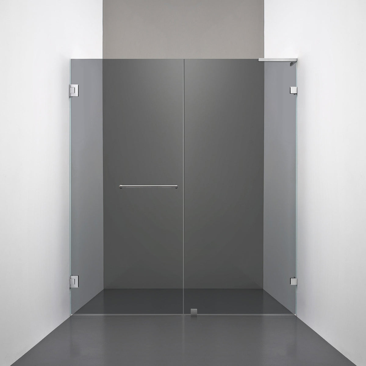 ROOH R4 Duschnisch Dörr+Vägg, Rökfärgat glas, Chrome, handtag Towelbar, Vänster 