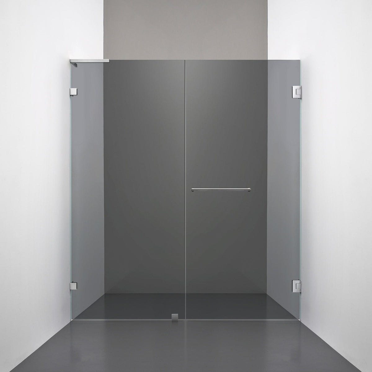 ROOH R4 Duschnisch Dörr+Vägg, Rökfärgat glas, Chrome, handtag Towelbar, Höger 