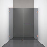 ROOH R4 Duschnisch Dörr+Vägg, Rökfärgat glas, Copper, handtag Towelbar, Höger 