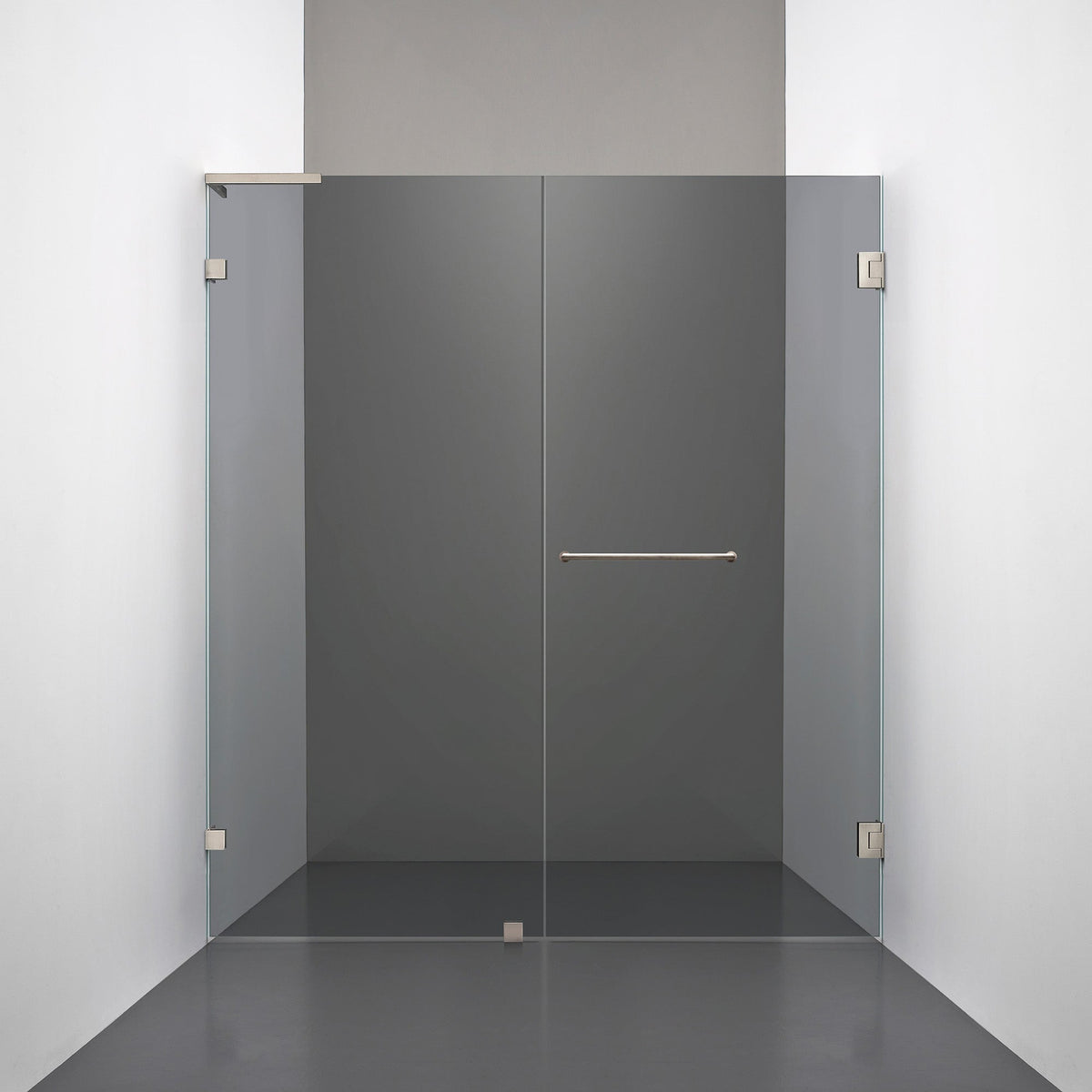 ROOH R4 Duschnisch, Rökfärgat glas, Brushed Nickel, handtag Towelbar, Vänster 