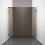 ROOH R4 Duschnisch Dörr+Vägg, Brunfärgat glas, Black chrome, handtag Towelbar, Höger 