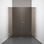 ROOH R4 Duschnisch Dörr+Vägg, Brunfärgat glas, Brushed Nickel, handtag Hole, Vänster 