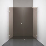 ROOH R4 Duschnisch, Brunfärgat glas, Brushed Nickel, handtag Hole, Höger 