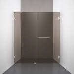 ROOH R4 Duschnisch Dörr+Vägg, Brunfärgat glas, Brushed Nickel, handtag Towelbar, Höger 