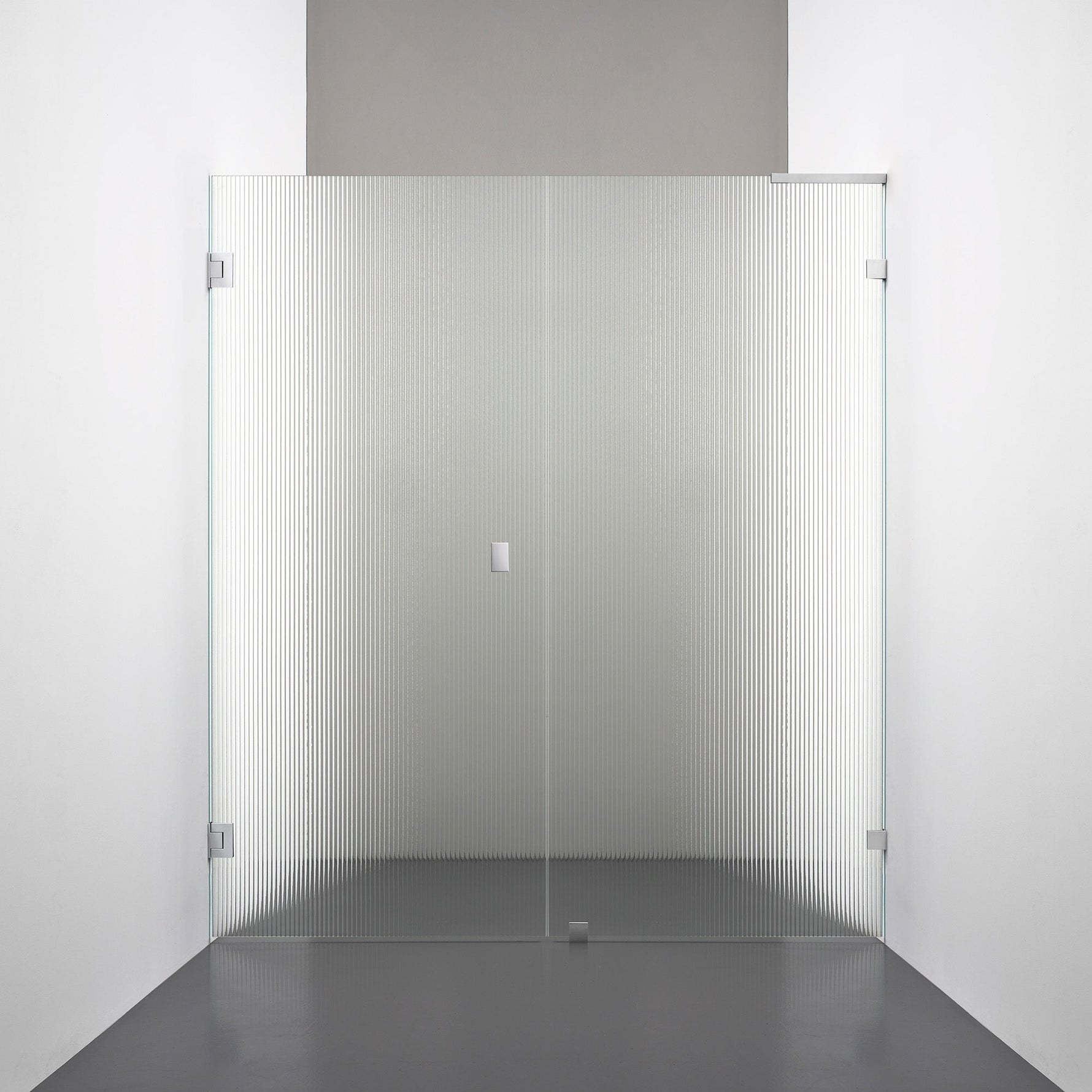 ROOH R4 Duschnisch, Räfflat glas, Chrome, handtag Knob, Höger 