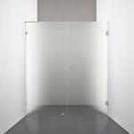 ROOH R4 Duschnisch, Räfflat glas, Brushed Nickel, handtag Hole, Höger 