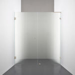 ROOH R4 Duschnisch Dörr+Vägg måttbeställd, Räfflat glas, Brushed Nickel, handtag Hole, Höger 