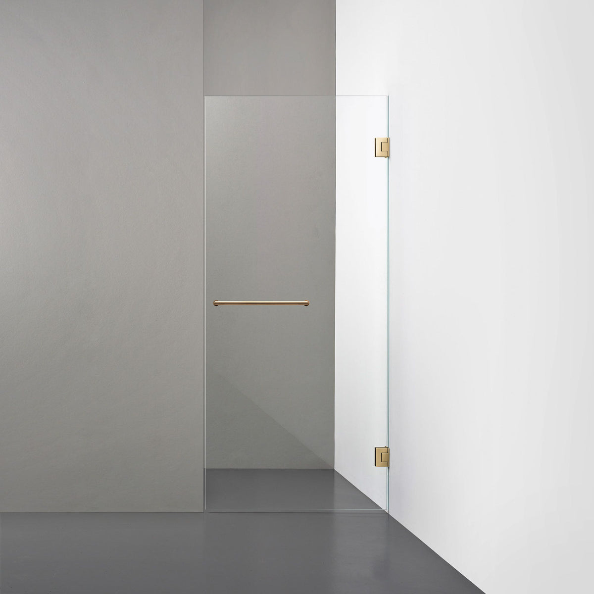 ROOH R4 Duschnisch Dörr, Klarglas, Brass, handtag Towelbar 