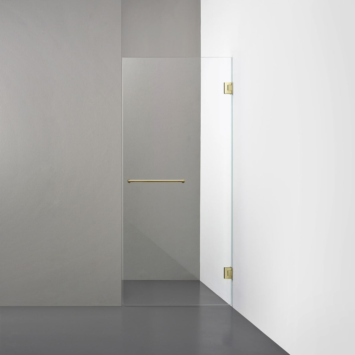 ROOH R4 Duschnisch Dörr, Klarglas, Honey gold, handtag Towelbar 